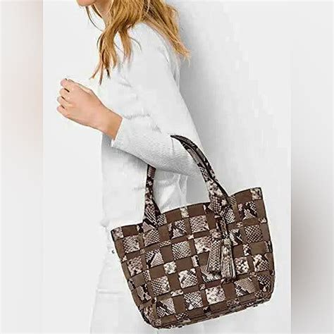 michael kors vivian tote black|michael kors leather tote.